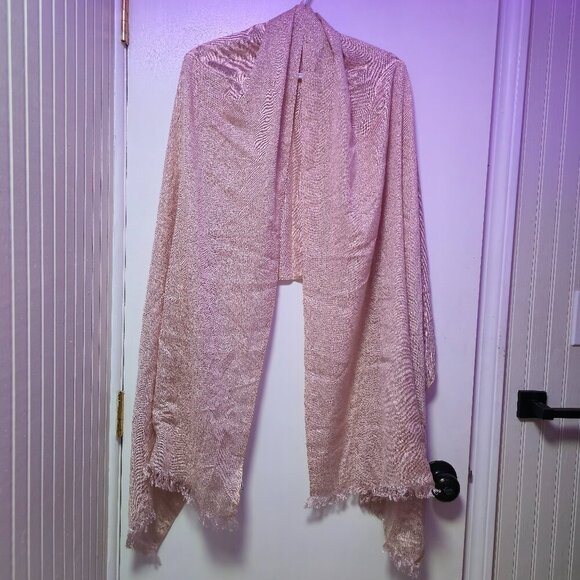 Nordstrom Accessories - Nordstrom Pink Super Wide Shawl Scarf with Fringe - See Photos